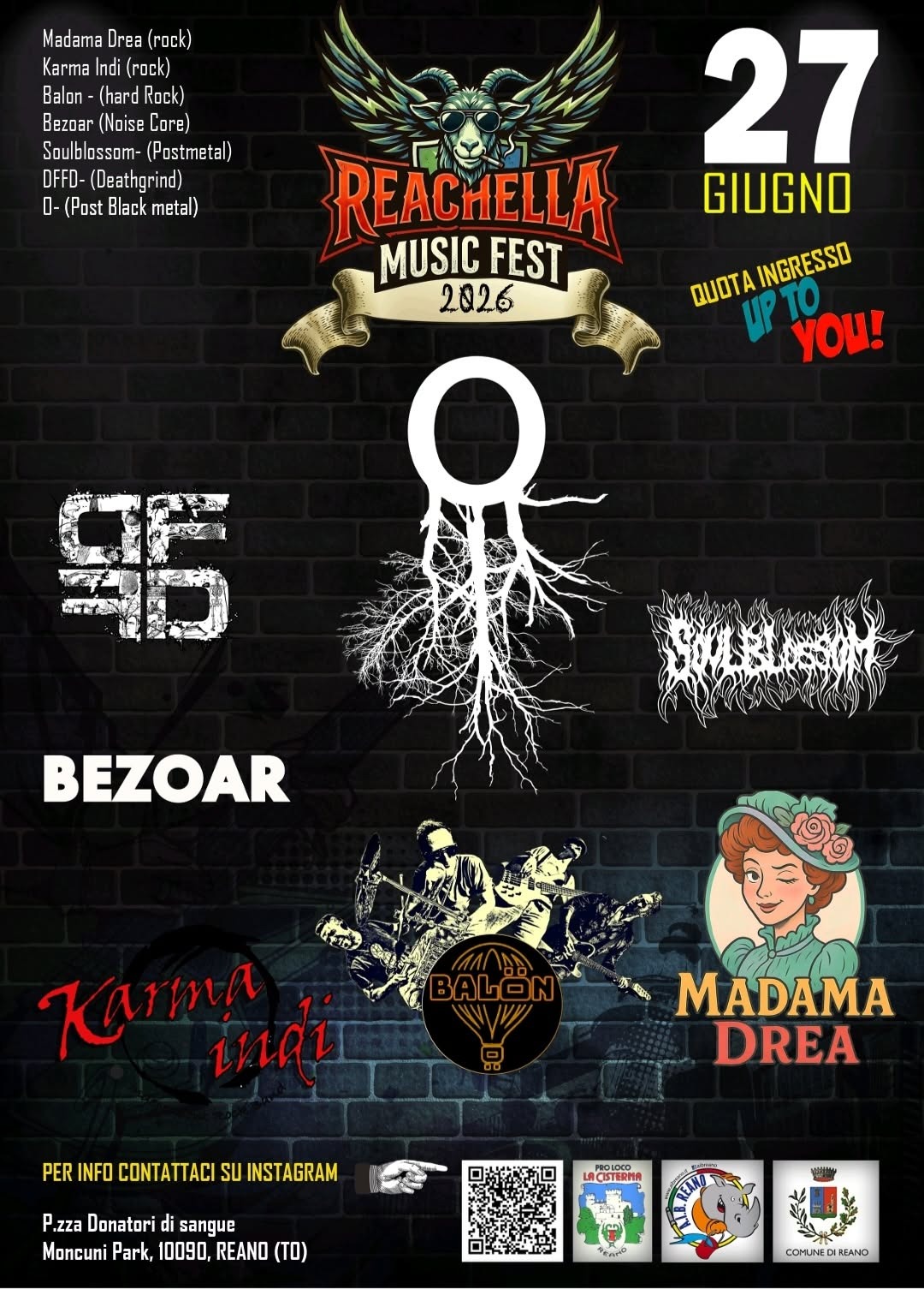 Concerto Rock a Reano : esibizione di 7 band