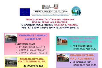 Open Days scuole  I.C. Trana INFANZIA, PRIMARIA 