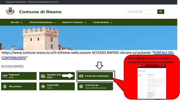 Scuola di Reano : nuovo pagamento online dei buoni mensa scolastici a partire dal 1 Marzo 2026