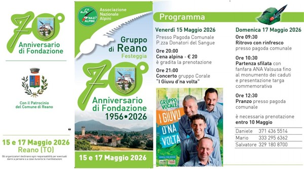 70° Anniversario Gruppo Alpini di REANO